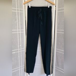 Zadig & Voltaire Green Merino Wool Pants with Metalic Accents